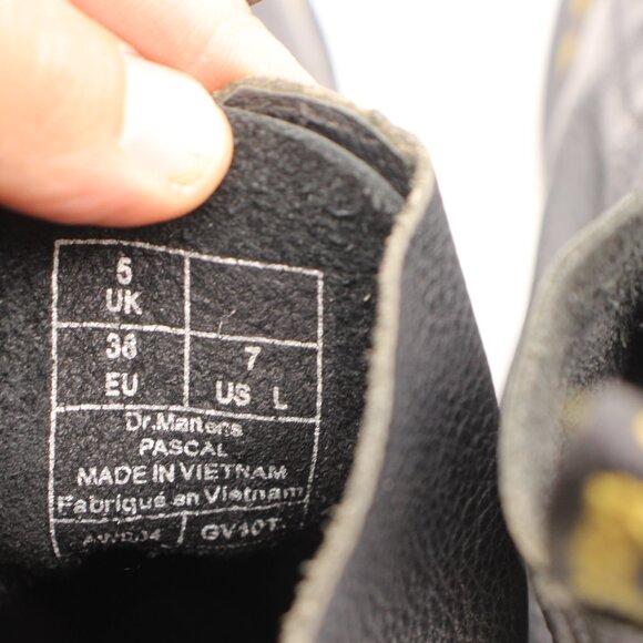 Doc Dr. Martens Pascal 8 Eye Combat Boots Women's US Size 7 Black Leather - Picture 3 of 9